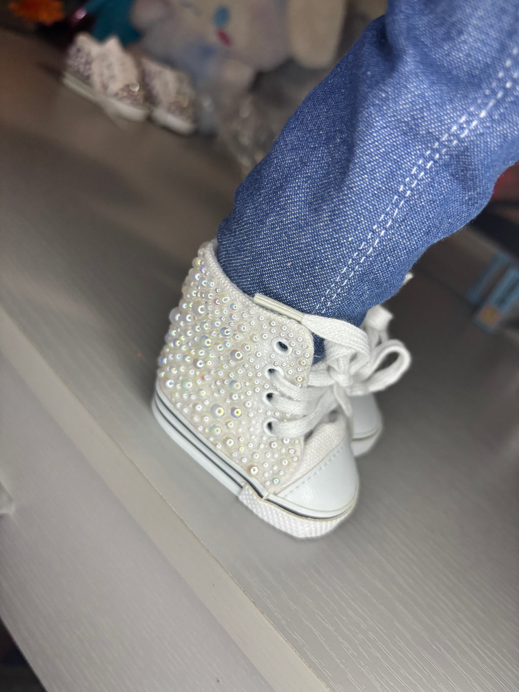 Custom Made Pearled Doll Shoes