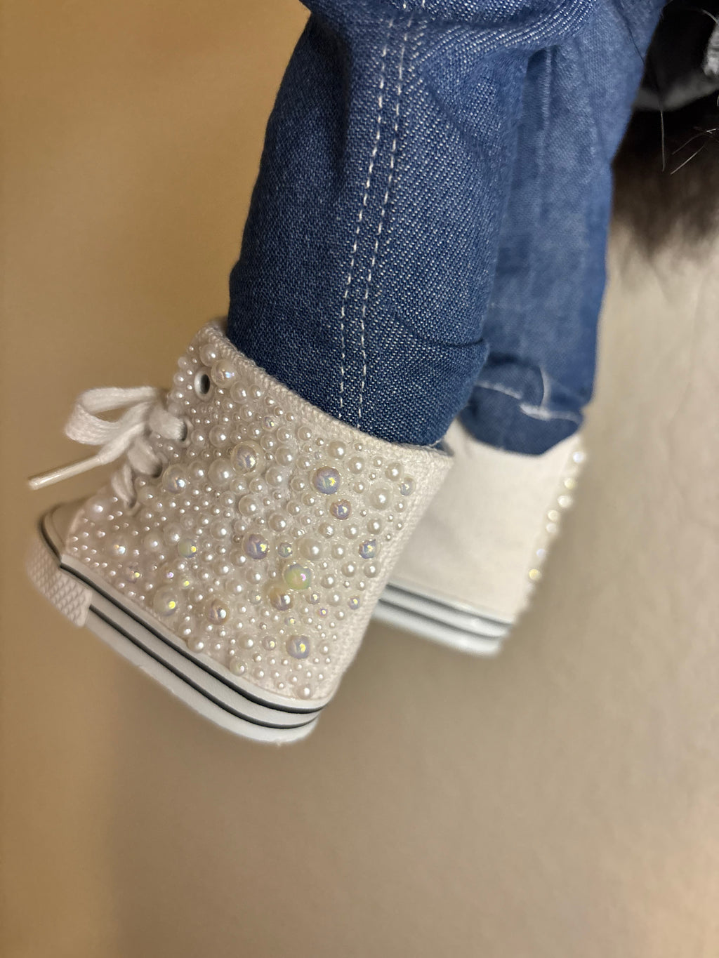 Custom Made Pearled Doll Shoes