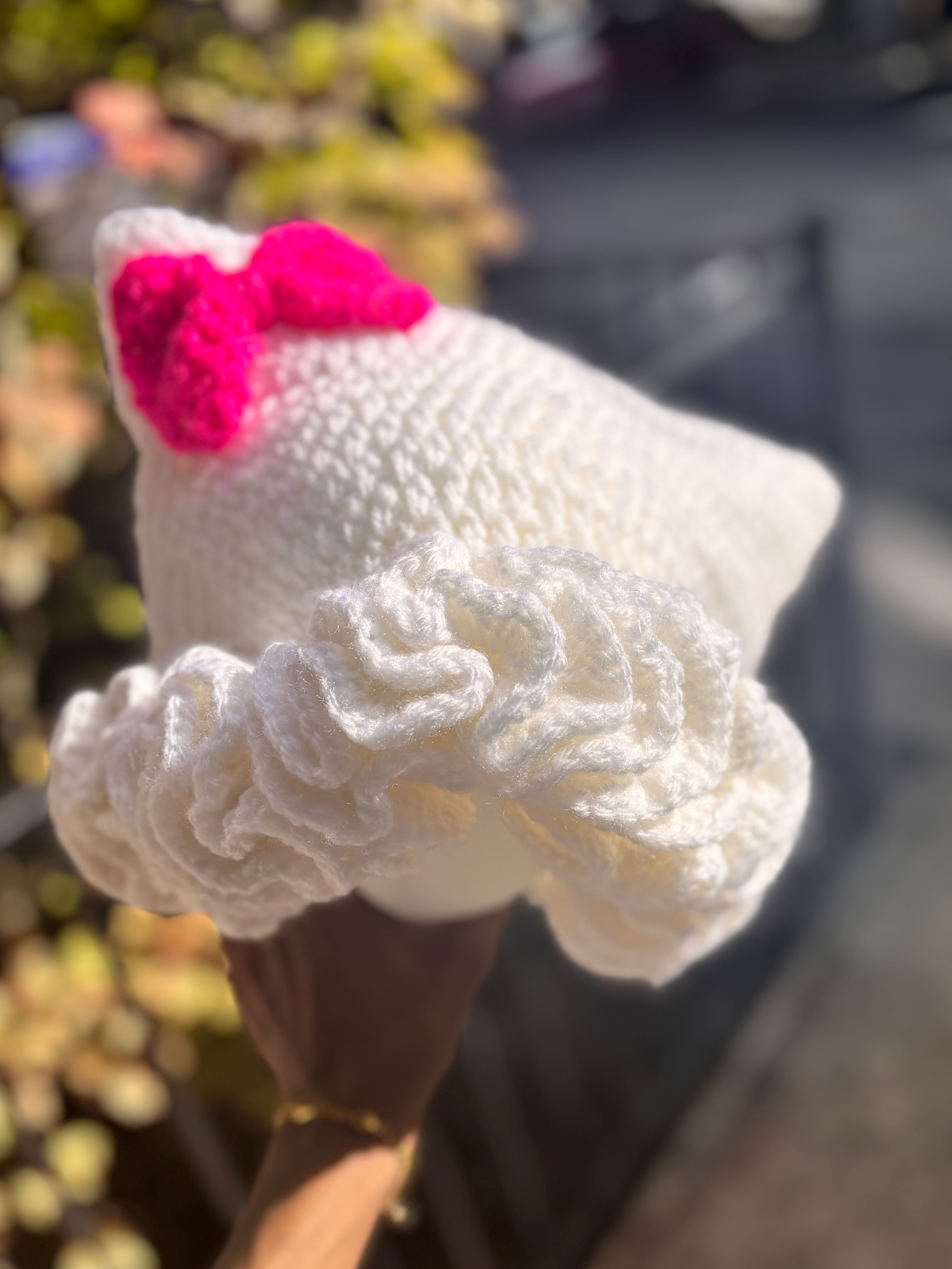 Hello Kitty Crochet Ruffle Hat