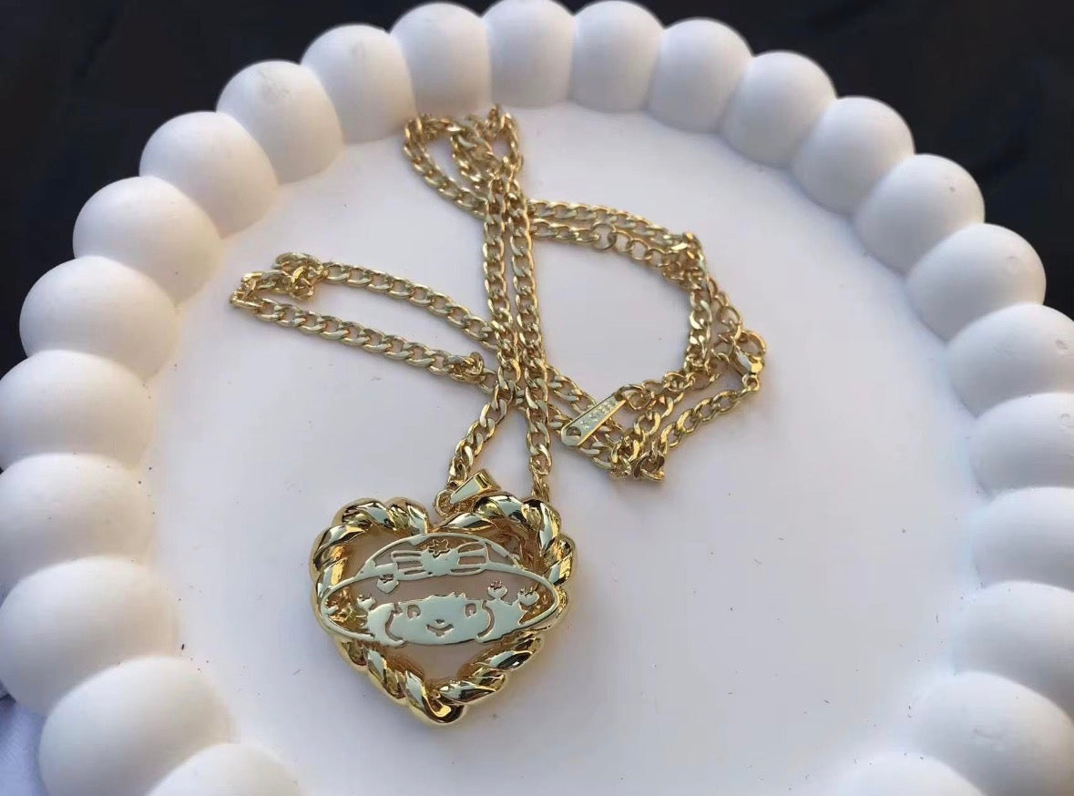 Strawberry Shortcake Heart Necklace